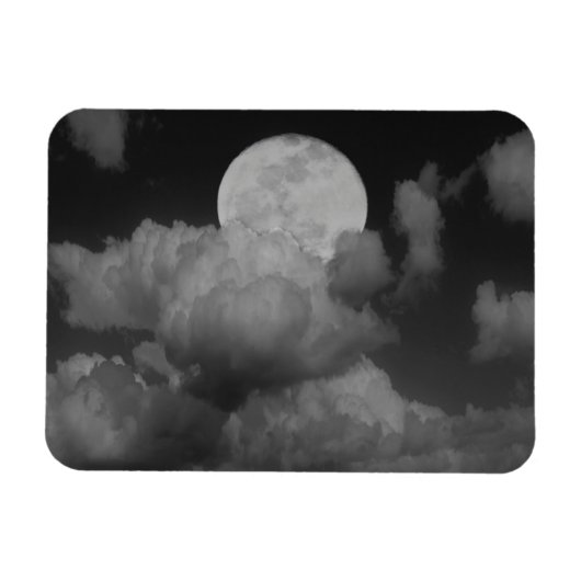 カンザス上空の月と雲 マグネット (横)