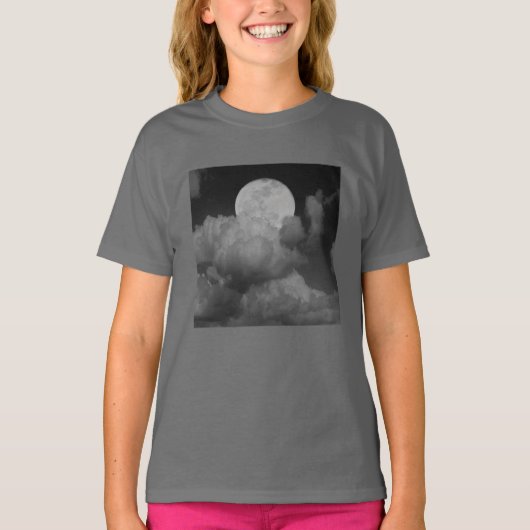 カンザス上空の月と雲 Tシャツ (正面)