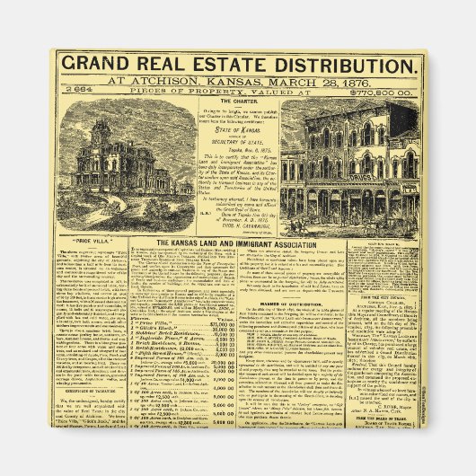 カンザス実在エステート新聞広告 マグネット (正面)