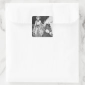 カンザス州のアメリカのカウボーイ、c.1880(写真はB/W) スクエアシール (バッグ)