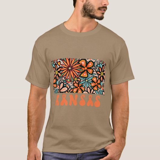 カンザス州のデザイナーによるアートイラスト F Tシャツ (正面)