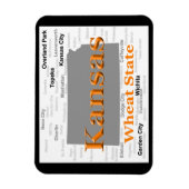 カンザス州のプライドの地図 マグネット (縦)