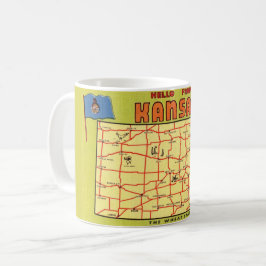 カンザス州の地図マグカップ コーヒーマグカップ