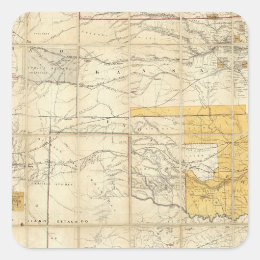 カンザス州の地図 スクエアシール (正面)