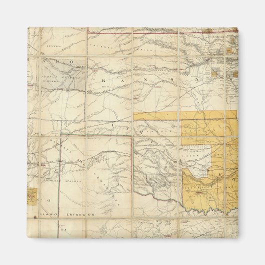 カンザス州の地図 マグネット (正面)