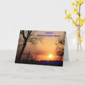 カンザス州の夕焼け結婚記念日 カード (黄色い花)