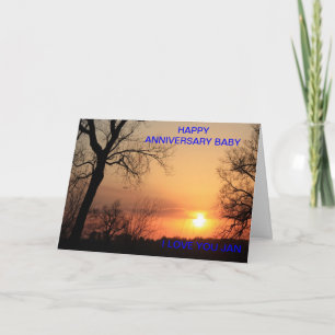 カンザス州の夕焼け結婚記念日 カード