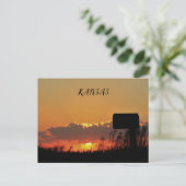 カンザス州の夕焼け雲と太陽の光のポストカード ポストカード (スタンド正面)
