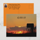 カンザス州の夕焼け雲と太陽の光のポストカード ポストカード (正面/裏面)