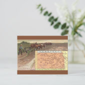 カンザス州の昔ながらの農業と地図 ポストカード (スタンド正面)