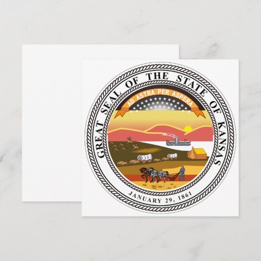 カンザス州の紋章 招待状 (正面/裏面)