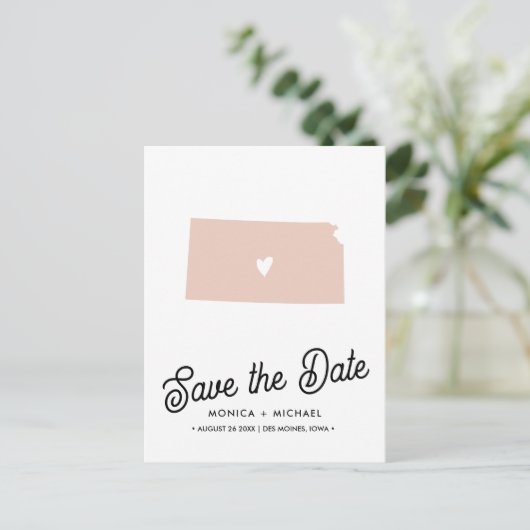 カンザス州の行き先ウェディング任意の色！ 案内ポストカード (スタンド正面)