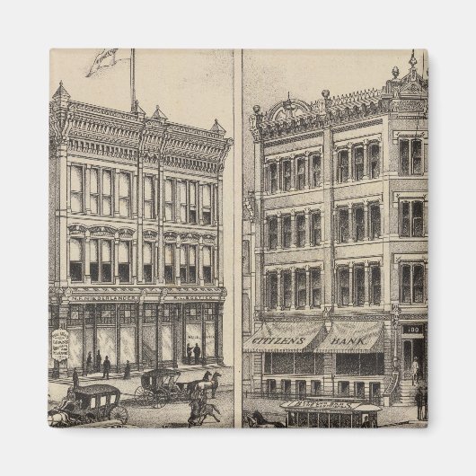 カンザス州ウィチタのニーダーランダーと市民銀行 マグネット (正面)