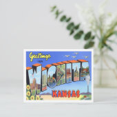カンザス州ウィチタヴィンテージ大文字葉書 ポストカード (スタンド正面)