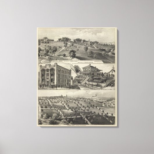 カンザス州カンザス市の見解 キャンバスプリント (正面)