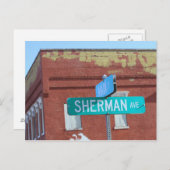 カンザス州キングマンのシャーマン通りサイン ポストカード (正面/裏面)