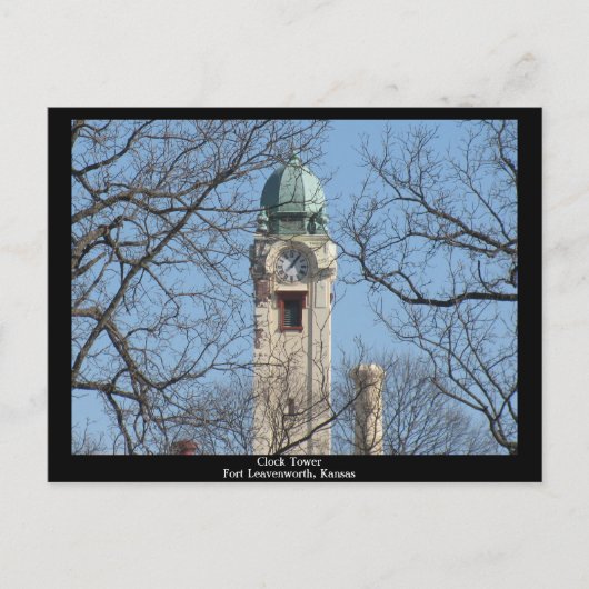 カンザス州クロックタワーフォートレブンワース ポストカード (正面)