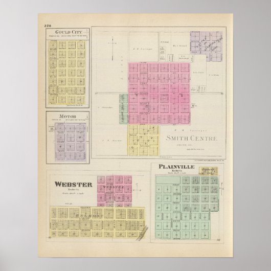 カンザス州グールド・シティ、モーター、ウェブスター、スミス・センター ポスター (正面)