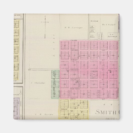 カンザス州グールド・シティ、モーター、ウェブスター、スミス・センター マグネット (正面)