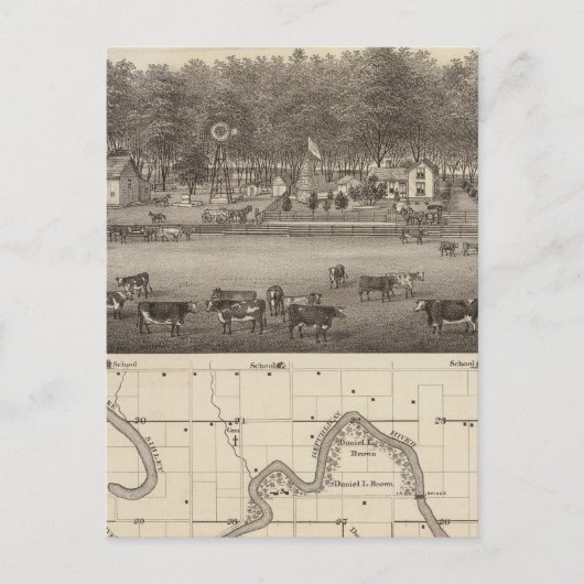 カンザス州コンコルディアのNE、リバーサイドストックファーム ポストカード (正面)