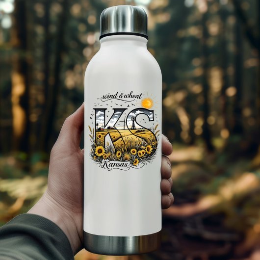 カンザス州ステッカー|Wind & Wheat ひまわりデザイン シール
