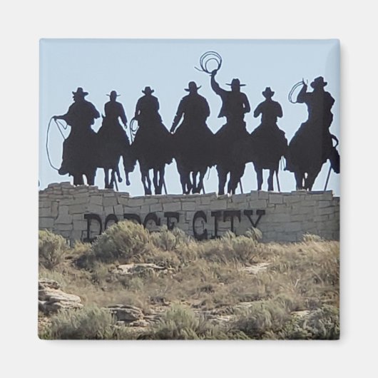 カンザス州ダッジシティ – ワイルドウエストタウン マグネット (正面)