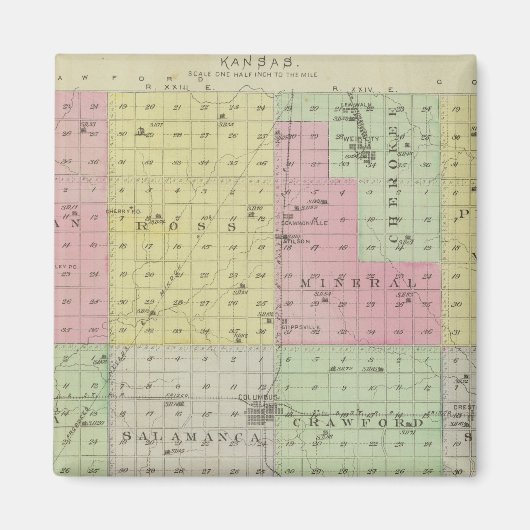 カンザス州チェロキー郡 マグネット (正面)