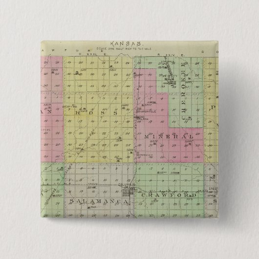 カンザス州チェロキー郡 缶バッジ (正面)