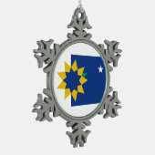 カンザス州トペカ国旗 スノーフレークピューターオーナメント (左)