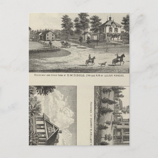 カンザス州バーリントンとジャンクションシティ ポストカード (正面)