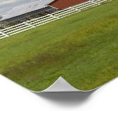 カンザス州パモナにある赤い納屋と農場。 ポスター (角)