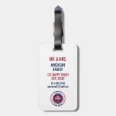 カンザス州パーソナライズされたギフト荷物タグ ラゲッジタグ (裏面縦)