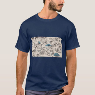 カンザス州ビンテージ絵地図 Tシャツ