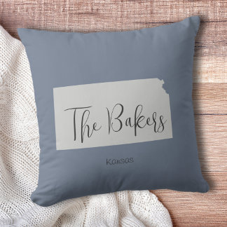カンザス州ファミリーネーム装飾用クッション クッション