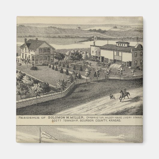 カンザス州フェアビューファームとサニタリウム マグネット (正面)