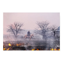 カンザス州フラインヒルズの草原火災後