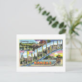 カンザス州マンハッタンからのヴィンテージ挨拶 ポストカード (スタンド正面)