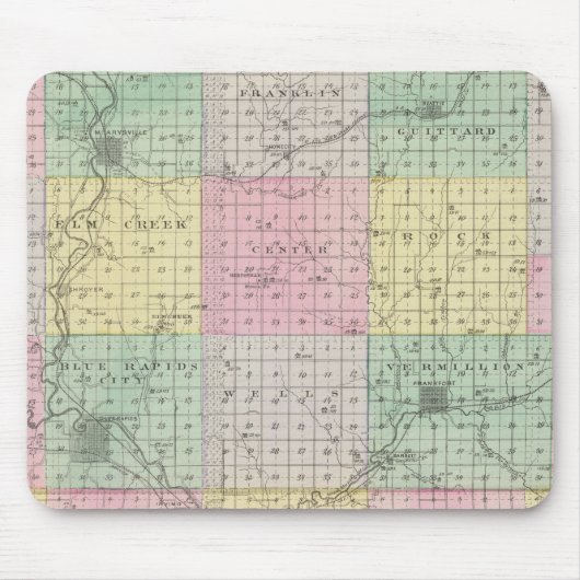 カンザス州マーシャル郡とアーヴィング マウスパッド (正面)