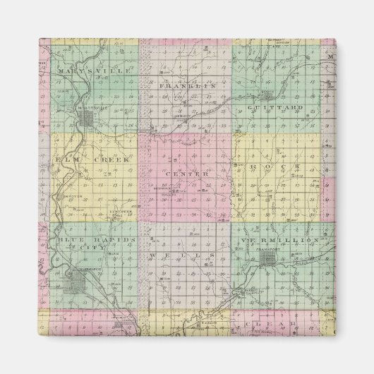 カンザス州マーシャル郡とアーヴィング マグネット (正面)