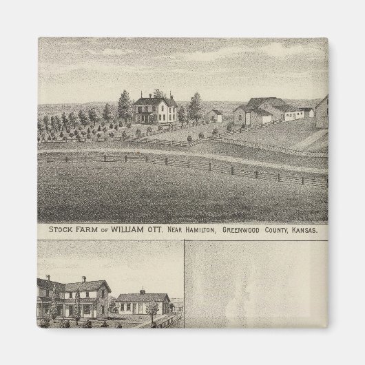 カンザス州ユーレカ州グリーンウッド郡の農場 マグネット (正面)