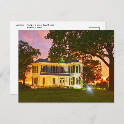カンザス州レネクサのラクマン・トンプソン・エステート・ファームハウス ポストカード (正面/裏面)