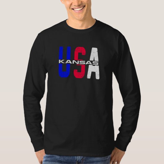 カンザス州ヴィンテージ愛国者誇りを持ったと米国市民 Tシャツ (正面)
