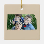 カンザス州写真の挿入物と町名 セラミックオーナメント (裏面)