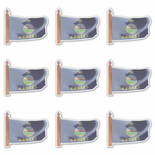 カンザス州国旗 シール (正面)