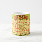 カンザス州地図マグ コーヒーマグカップ (中央)