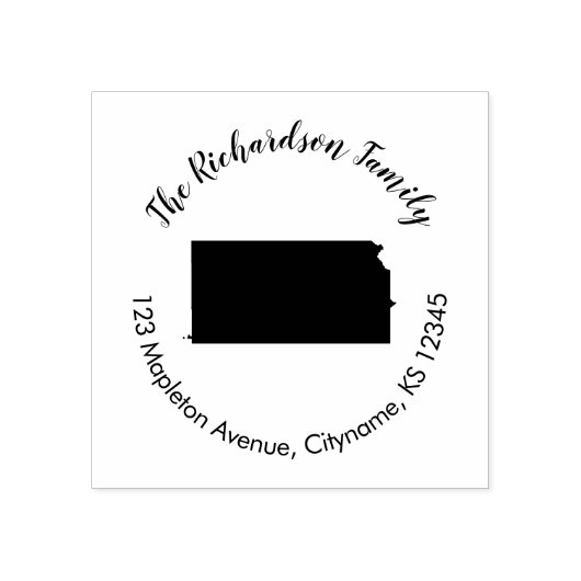 カンザス州差出人住所ゴム印 ラバースタンプ (インプリント)