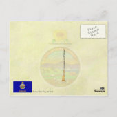 カンザス州旗とシール ポストカード (裏面)