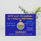 カンザス州旗のあるベビーシャワー招待状 招待状 (スタンド正面)