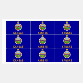 カンザス州旗のある愛国的な州 ラベル