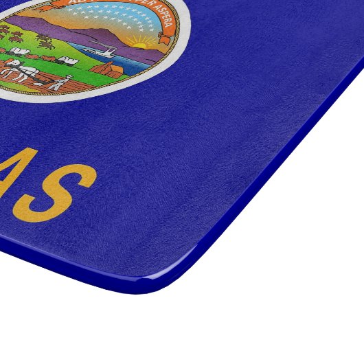 カンザス州旗を持つ小さなガラス板 カッティングボード (角)